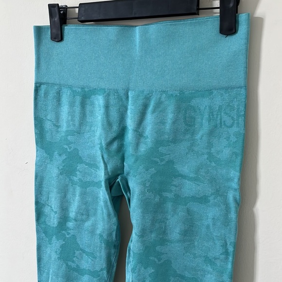 Gymshark Adapt Camo Seamless Full Length Butt Scrunch Aqua Leggings Size Medium - Picture 6 of 10